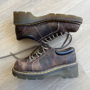 Dr. Martens Melissa Womens Size 7 Brown Casual Lace Up Platform Oxford Shoes